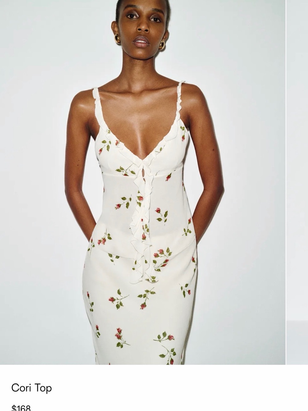 Reformation Cori Floating Rose Top